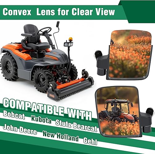 Miniatura 2 de HECASA Espejos laterales magnéticos universales para tractor, compatibles con John Deere, Kubota, Kioti, Mahindra, espejos magnéticos fuertes,