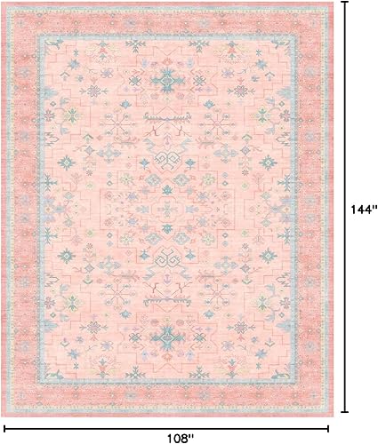 Miniatura 743 de Alfombra Boho Negra para Sala de Estar - Alfombra de Área Lavable de 10x14 Pies, Alfombras de Comedor para Debajo de la Mesa, Alfombra Suave de Pelo