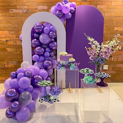 Miniatura 8 de 105 globos morados de látex de 12 pulgadas para cumpleaños, baby shower, Halloween, boda, día de San Valentín, fiesta de despedida de soltera