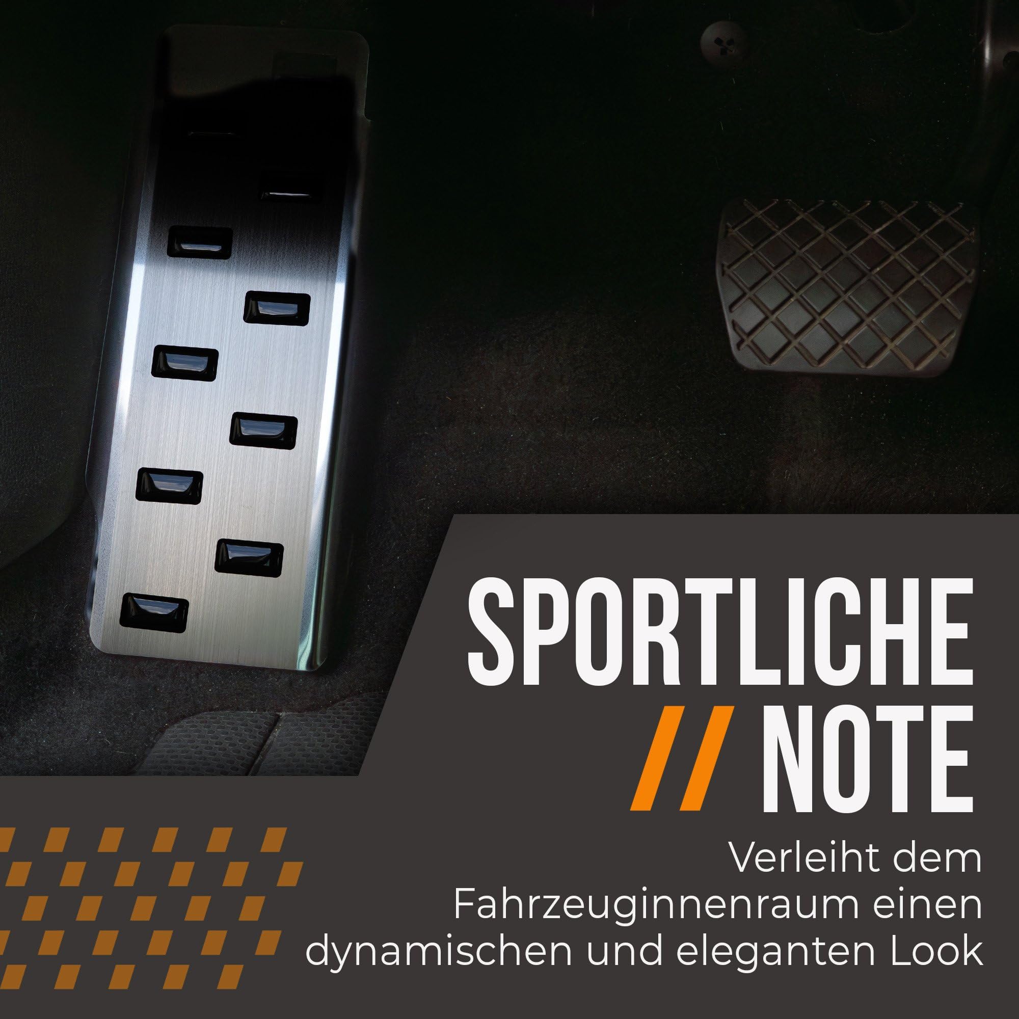 CHROMEMASTER | Fahrer-Fußstütze aus Edelstahl – Rutschhemmende Fußablage, ohne Bohren, Kompatibel mit SEAT Arona 2017+; Autozubehör: Schutz- & Zierauflage – Fersenschutz