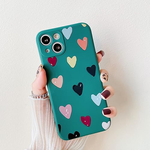 Miniatura 6 de ZTOFERA Funda suave para iPhone 13 de 6.1 pulgadas, silicona a prueba de golpes, protección contra golpes, lindo patrón de corazones, para niñas y