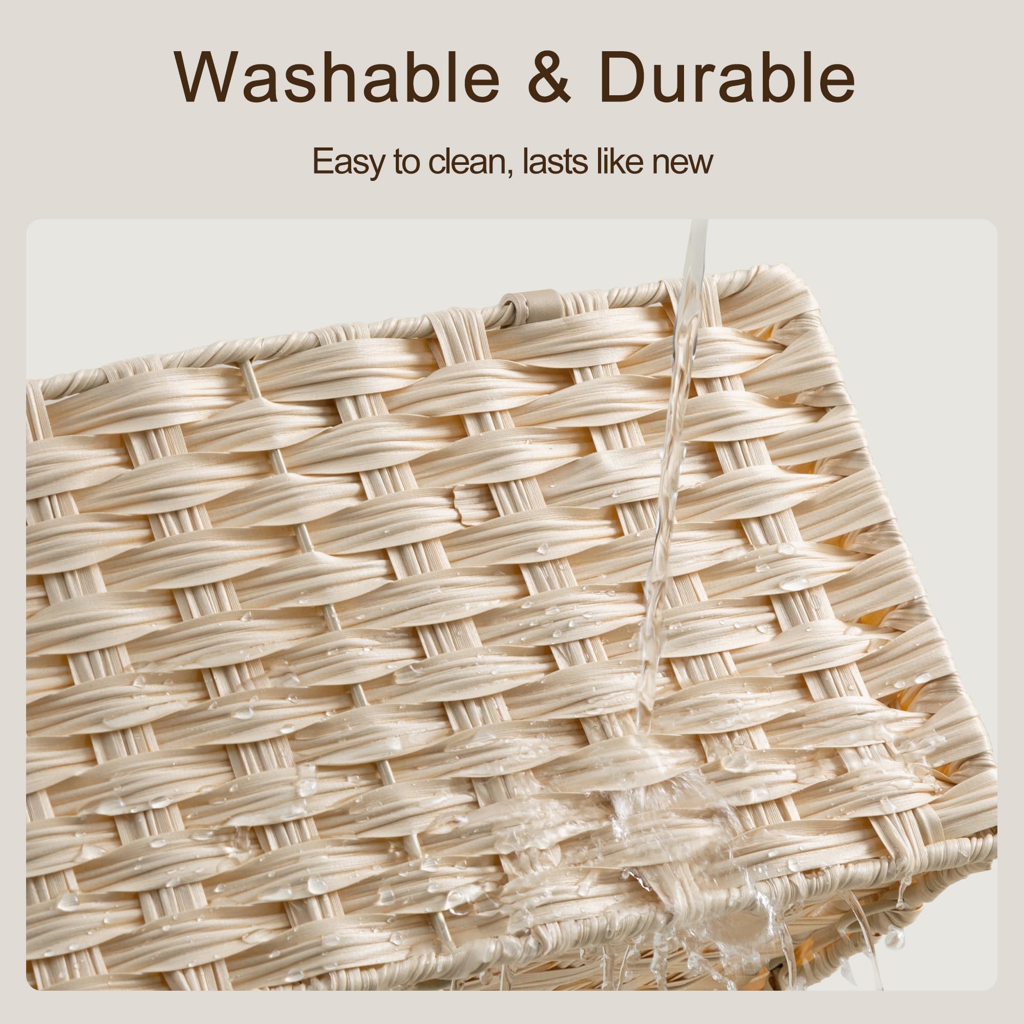 HBlife Organizador grande de pañales, lavable, impermeable, cesta tejida de mimbre portátil con divisor, estación de pañales para guardería, cesta de regalo para baby shower y organizador de coche