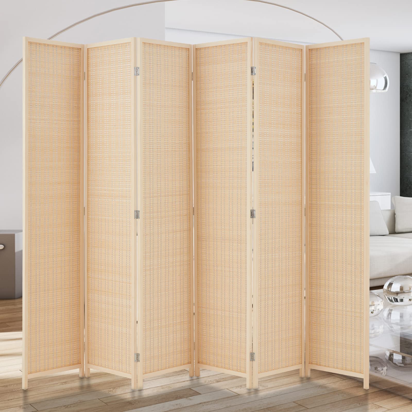 Buy HADDOCKWAY HighQuality 6 Panel Bamboo Room Divider Wall 6FT Tall