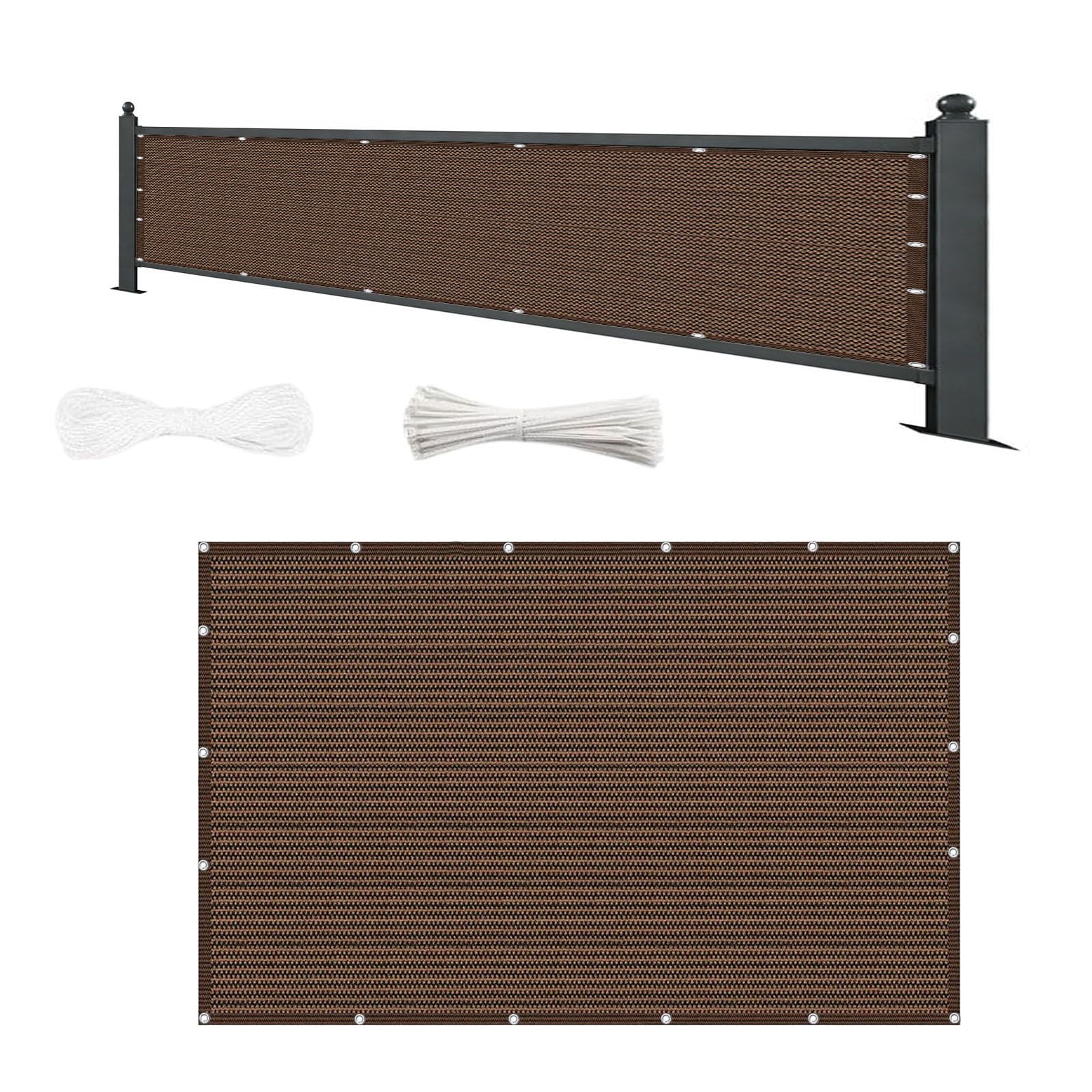 Brise vue balcon contre le vis-à-vis et protection solaire marron