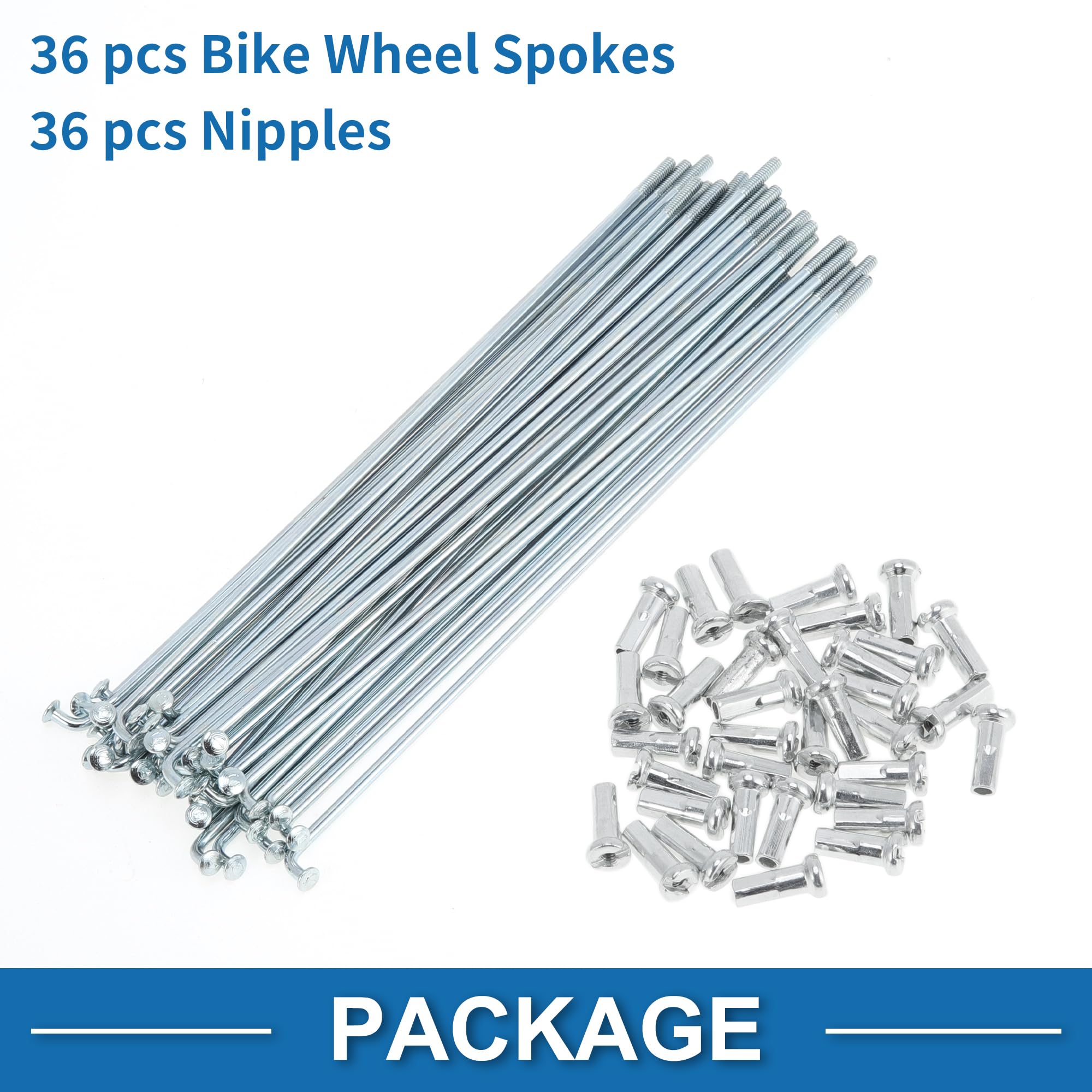 Lot De 36 Rayons De Vélo 13G 243 Mm En Acier Au Carbone
