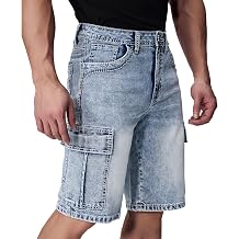 Men's Denim Shorts Comfort Flex Waistband Shorts Men Classic Relaxed Jean Short