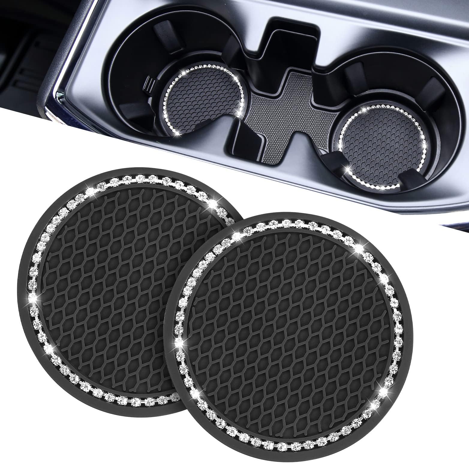 IYOUGSIAS Car Cup Coaster, for BMW X6 G06 F16 E71 E72 2008-2025 Non-slip car cup mat, Waterproof Easy to clean Heat resistant car interior accessories,A