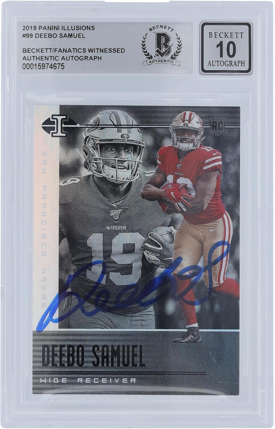 Deebo Samuel San Francisco 49ers Autographed 2019 Panini Illusions #99 Beckett Fanatics Witnessed Authenticated 10 Rookie Card - Football Slabbed Autographed Rookie Cards