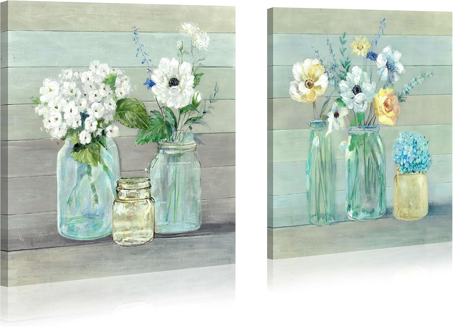 Floral Canvas Paintings Wall art - Blossom Flowers Picture Artwork Prints for Bedroom (16 x 16 x 2)