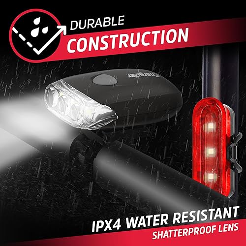 Miniatura 4 de Energizer Luz de bicicleta, 130 lúmenes, resistente a la intemperie, luz de clip para bicicletas, baterías incluidas