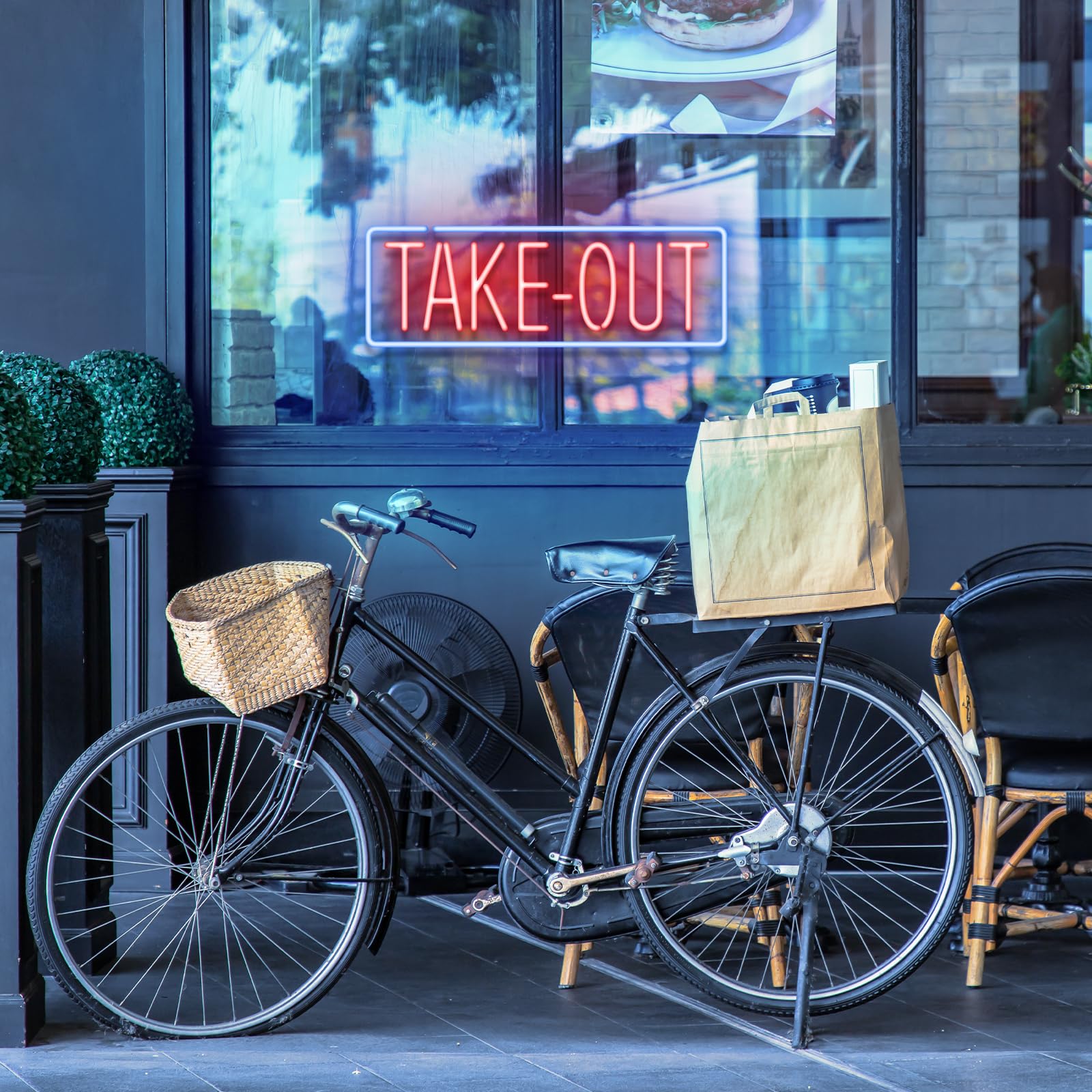 Amazon.co.jp: moweek Take Out Neon Sign - Business Shop LED ネオン