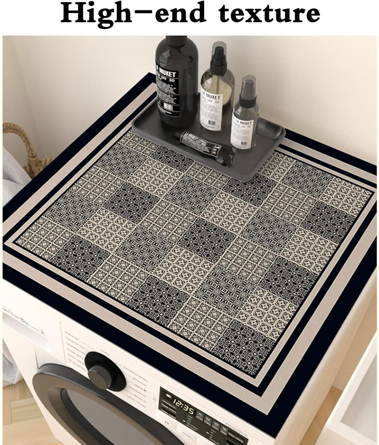 滑り止め冷蔵庫ダストカバー、冷蔵庫保護マットトップ、洗濯機トップカバークロス、冷蔵庫防塵カバーマット、防汚、防水、耐摩耗性、洗濯機、