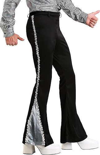 Pantalones de discoteca de lentejuelas brillantes para hombre, accesorio de disfraz estilo campana Groovy para Halloween y cosplay