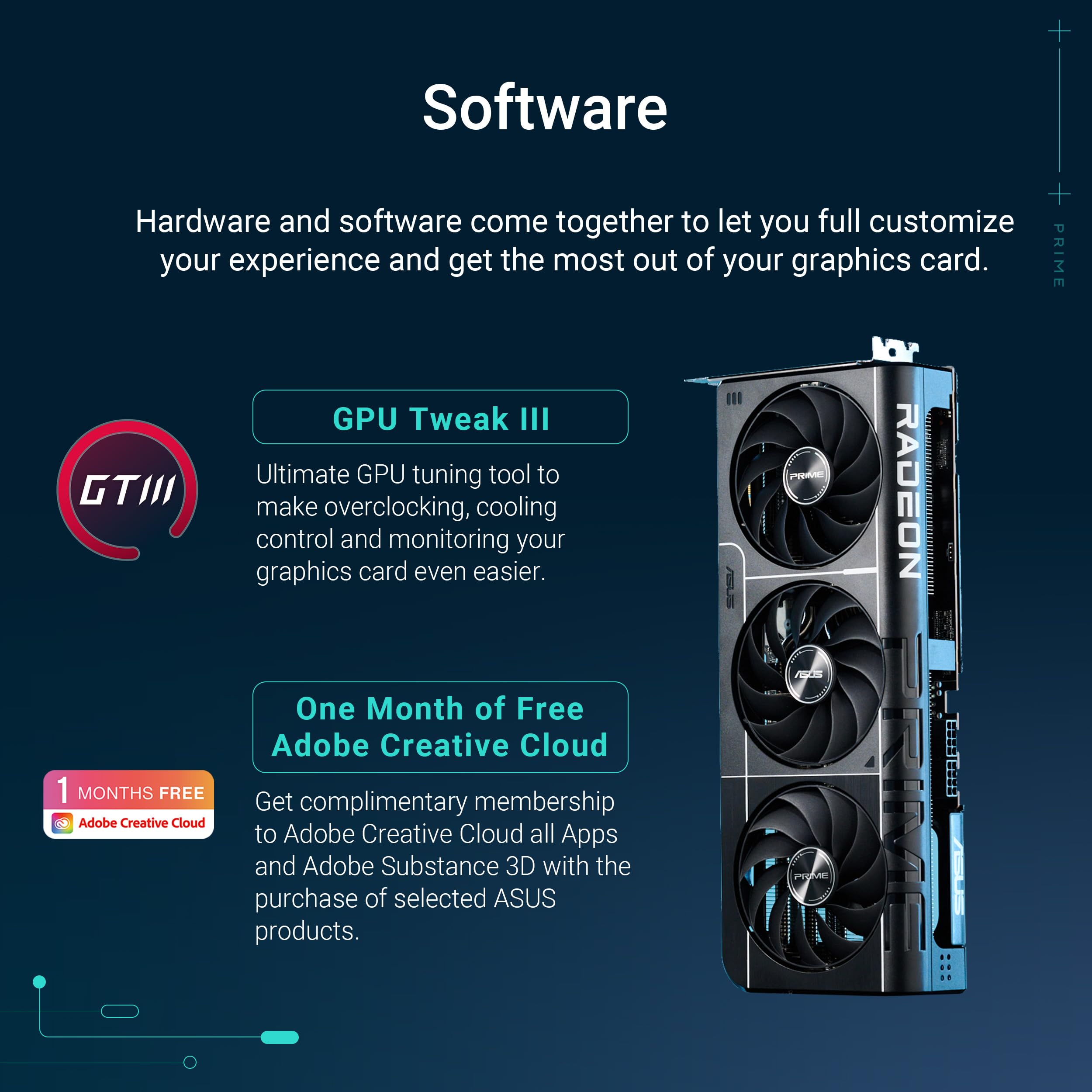 ASUS Prime Radeon™ RX 9070 OC Edition - Carte Graphique (PCIe 5.0, HDMI/DP 2.1, Conception à 2,5 Slots, Ventilateurs Axial-Tech, roulements à Billes Doubles, Double BIOS, GPU Guard)