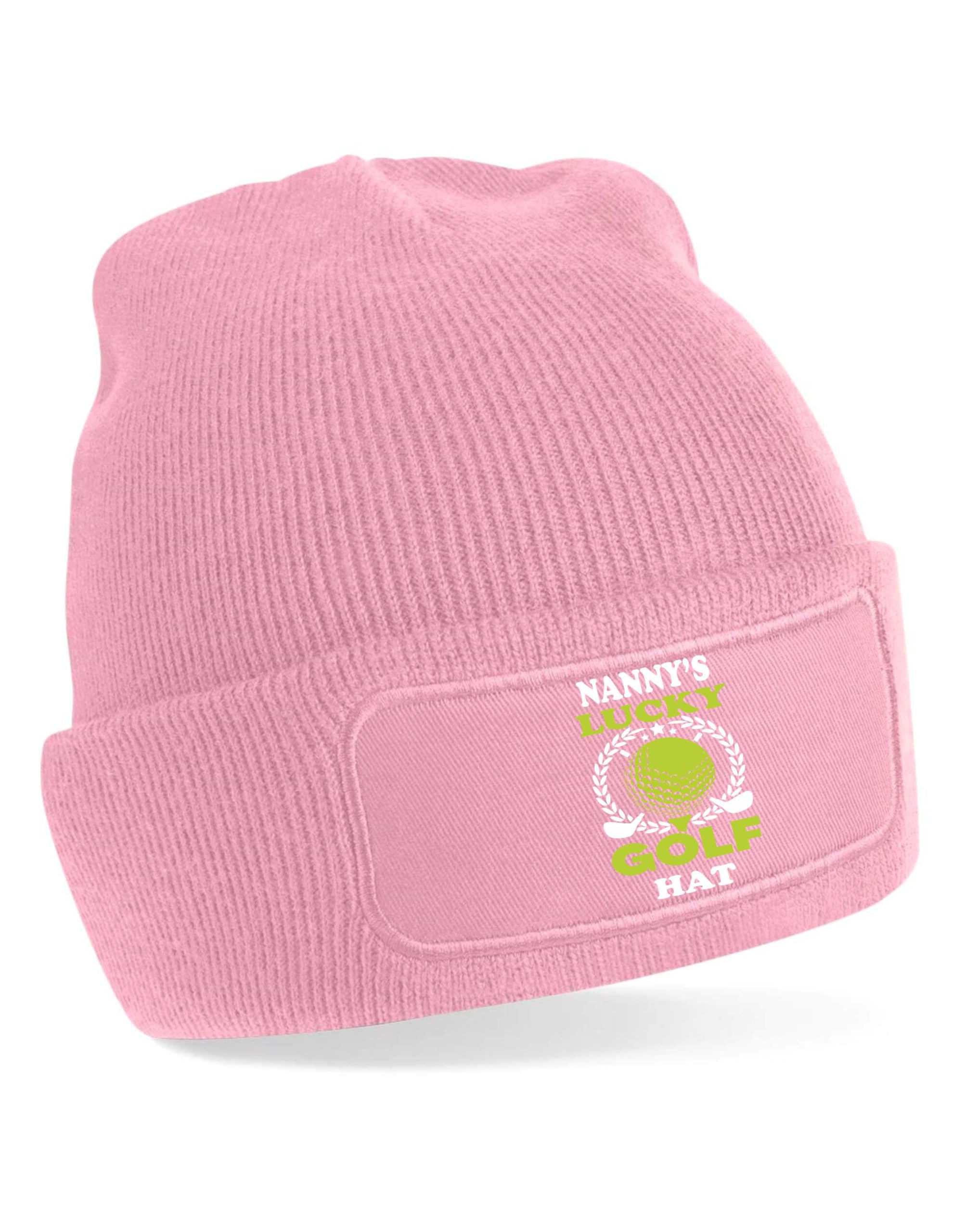 Print4U Nanny's Lucky Golf Beanie Hat Golfing Gift Mother's Day Birthday Pink