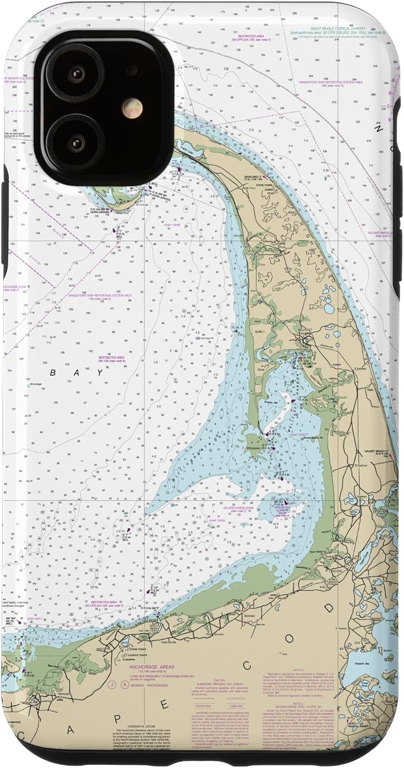 Nautical Chart - Cape Cod Bay Case for iPhone 15