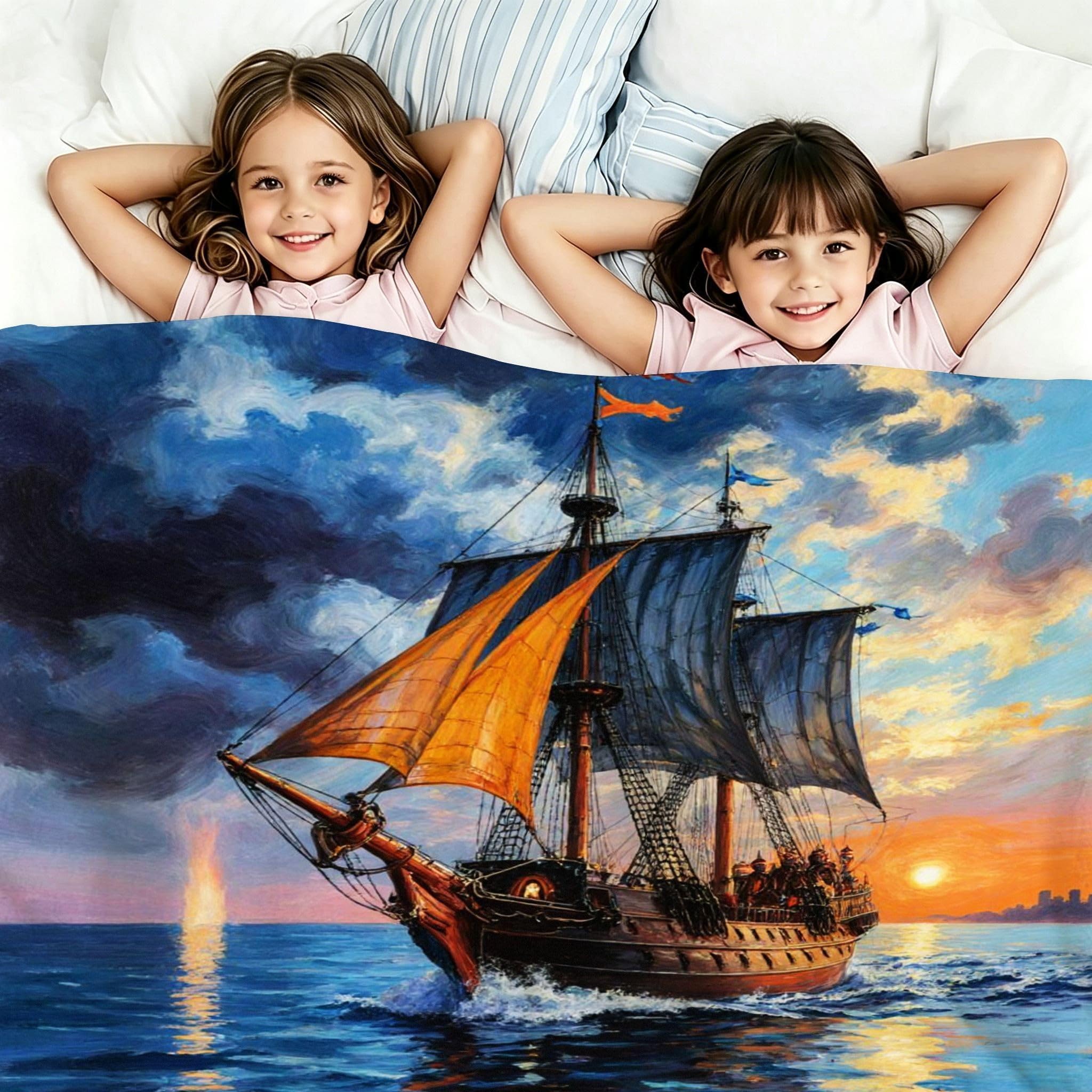 Manta Franela Sherpa 3D Velero 3D 240x260cm para Cama 180-A326