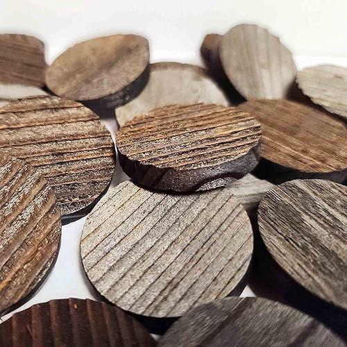 Miniatura 2 de Rockin' Wood Círculos de madera reciclada rústica para manualidades y proyectos, uso para manualidades y arte en madera, fabricados en los Estados