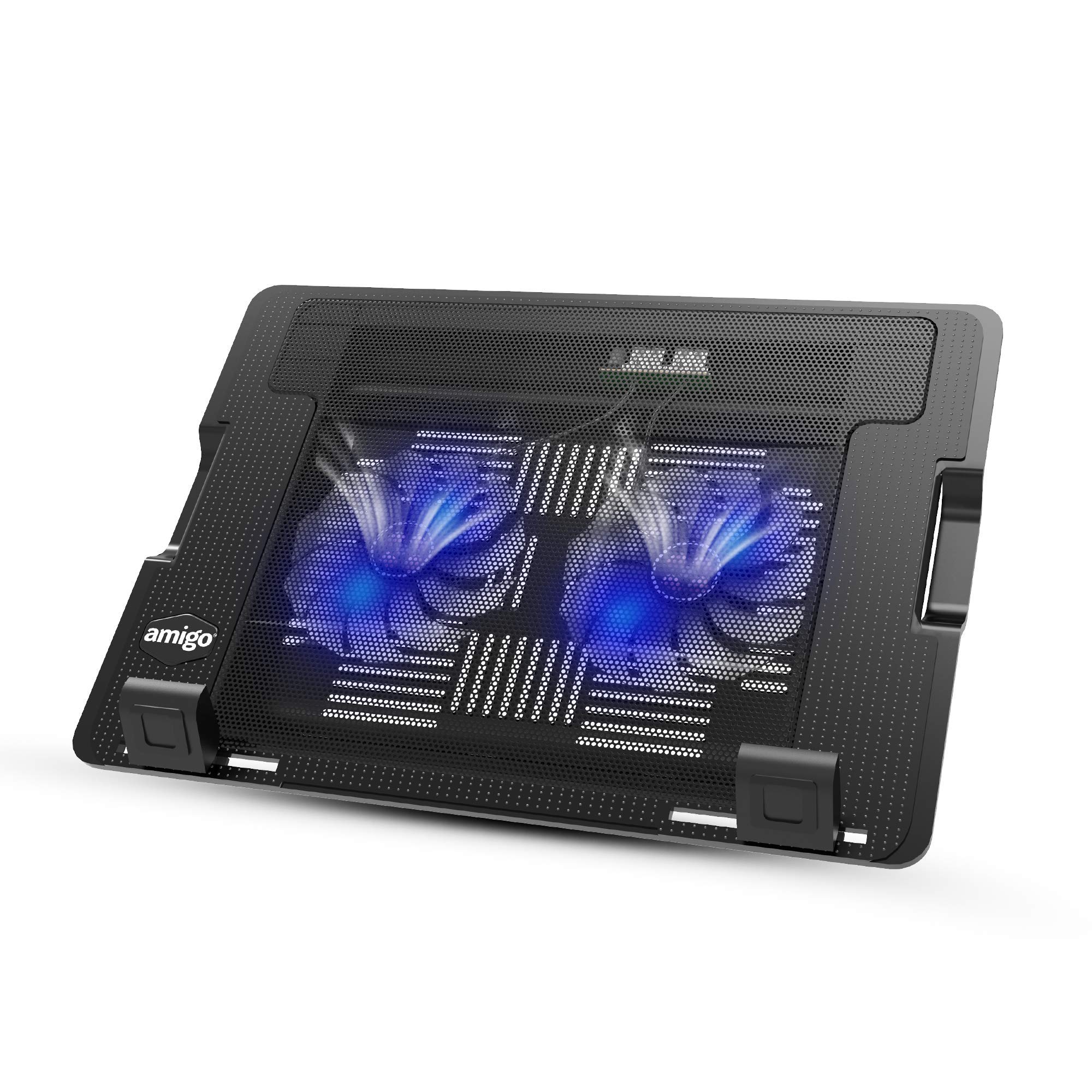 Amigo Nedis Portable Cooler Notebook Stand | Laptop Riser |with Adjustable Height Angle Apt for Up to 18" Universal Compatibility (Black) Ver 2 (NB_Stand 2)