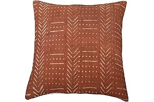 Traditional Mudcloth Pillow Cover: Embroidered Elegance for Your Home