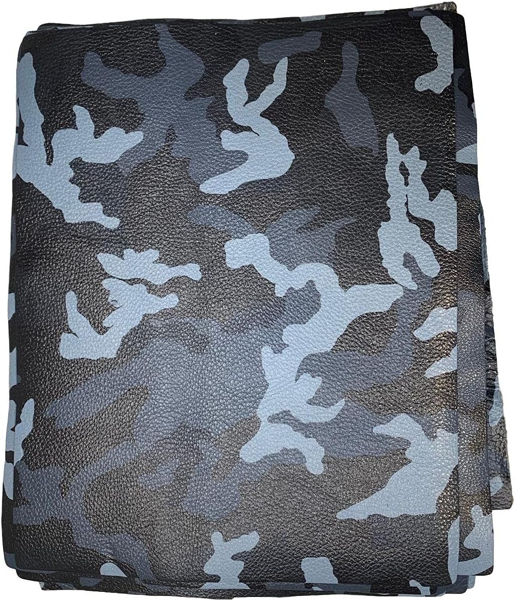 Camouflage Cowhide Leather: 8.5" x 11" Pre Cut Pieces (Navy, 5 Pack)