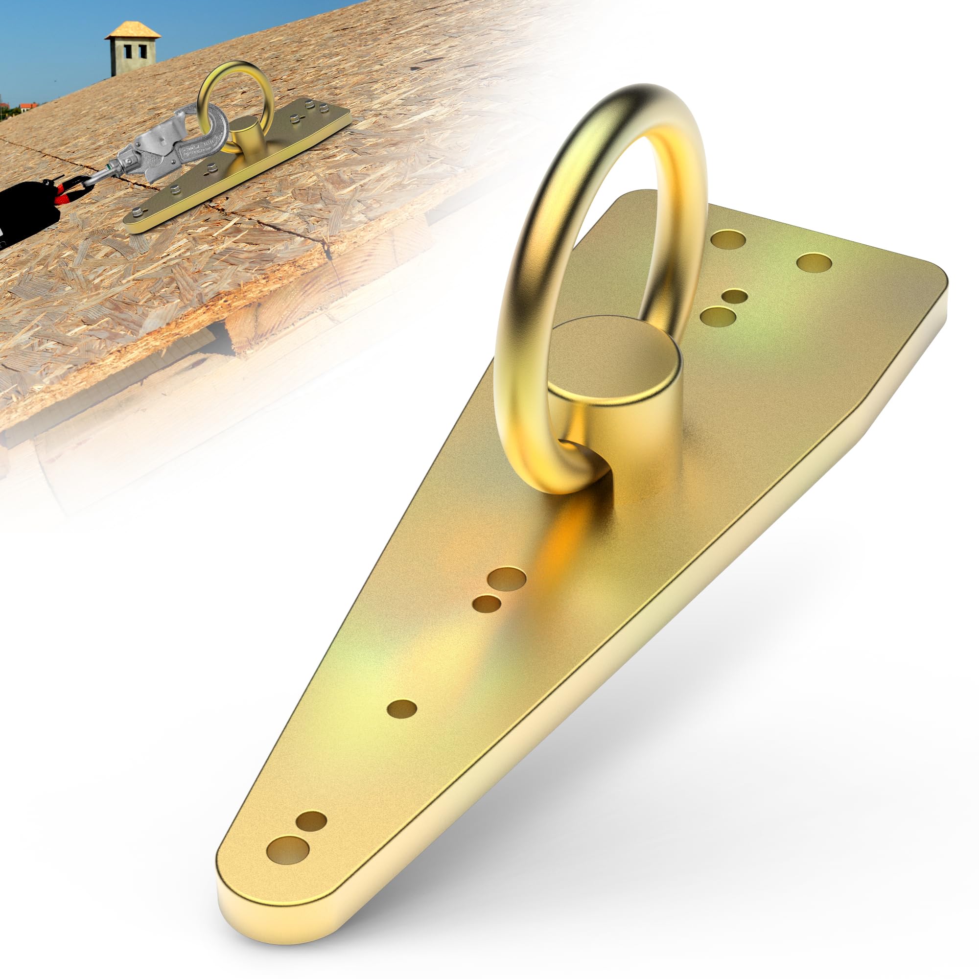 NOORSUMD Bull Ring Reusable Roof Safety Anchor | Heavy-Duty Fall Protection Anchor | Zinc Plated Steel Roofing Anchor | Permanent Roof Anchor for Wooden Structures