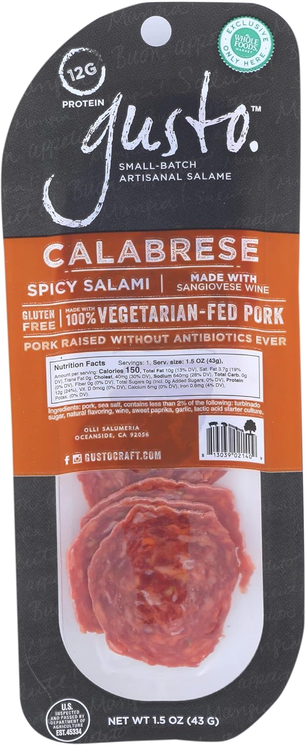 GUSTO Sliced Calabrese Salami Snack Pack, 1.5 OZ Grocery