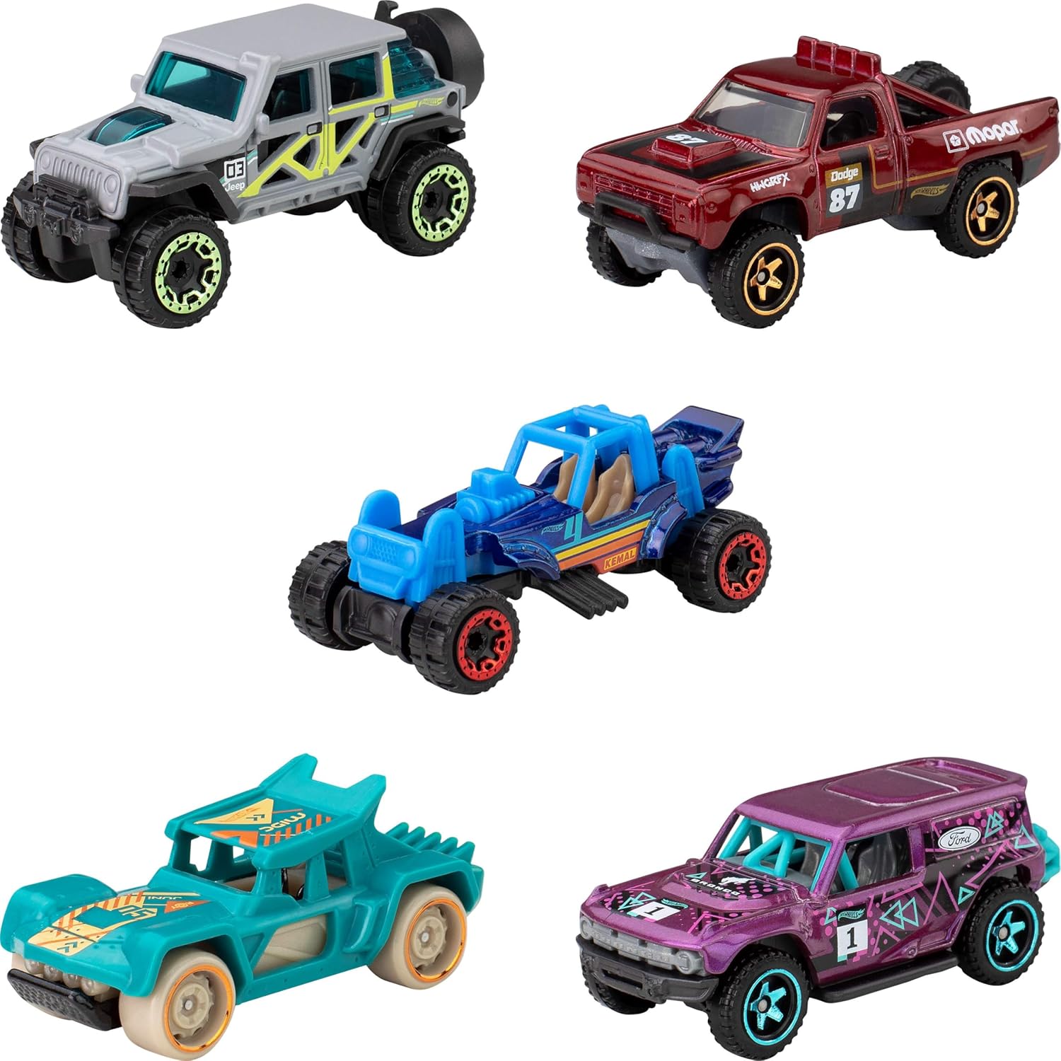 Hot Wheels 5-Pack, 1:64 Scale, Modern & Vintage Models, Toys for Collectors & Kids 3 Years Old & Older​ (Styles May Vary)