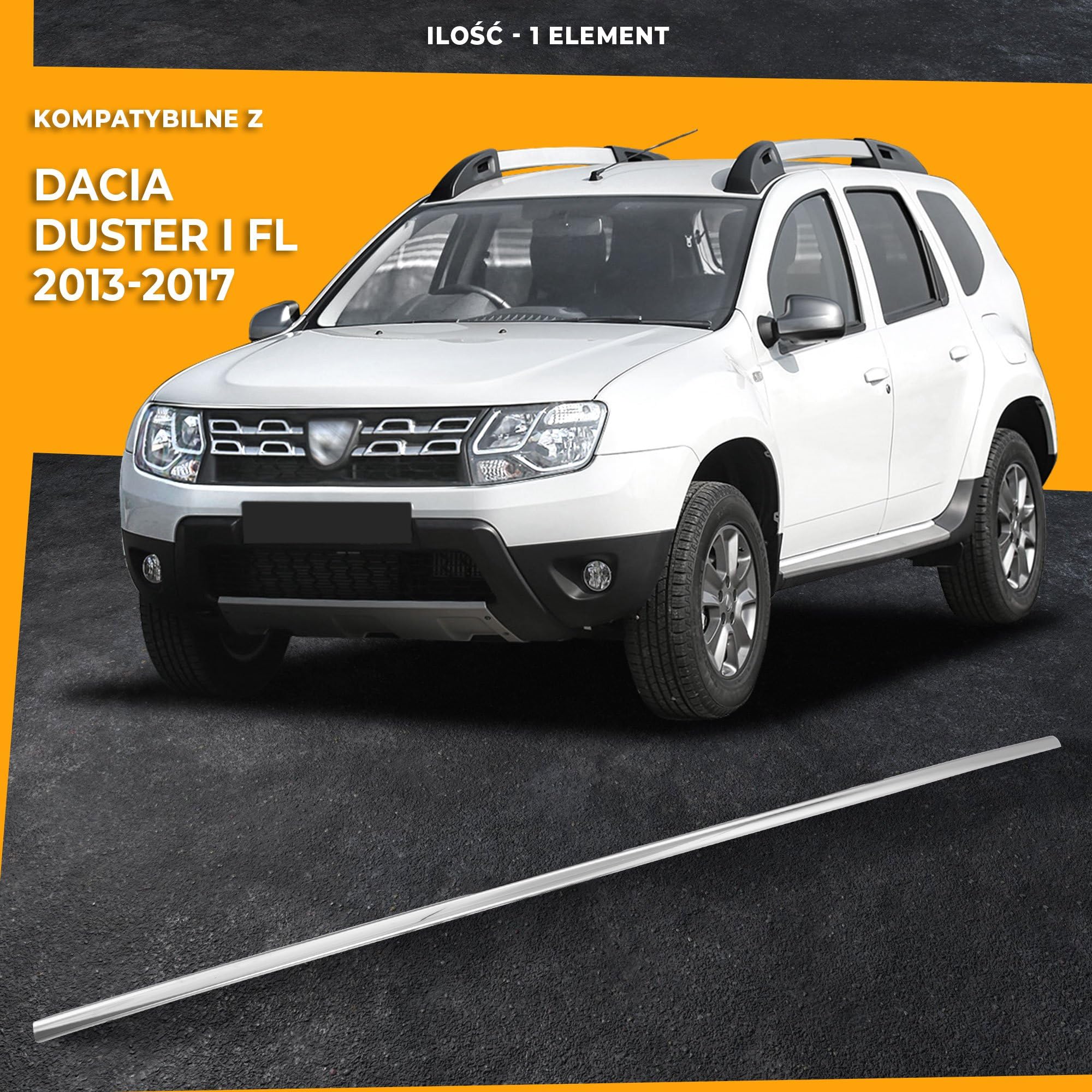 CHROMEMASTER | Kompatybilne z Dacia Duster 2013-2017 | Listwy Atrapy Przedniej; Listwy na Grill Auta; Stal Nierdzewna Polerowana | Idealne Dopasowanie | Nowy, Atrakcyjny Wygląd Samochodu