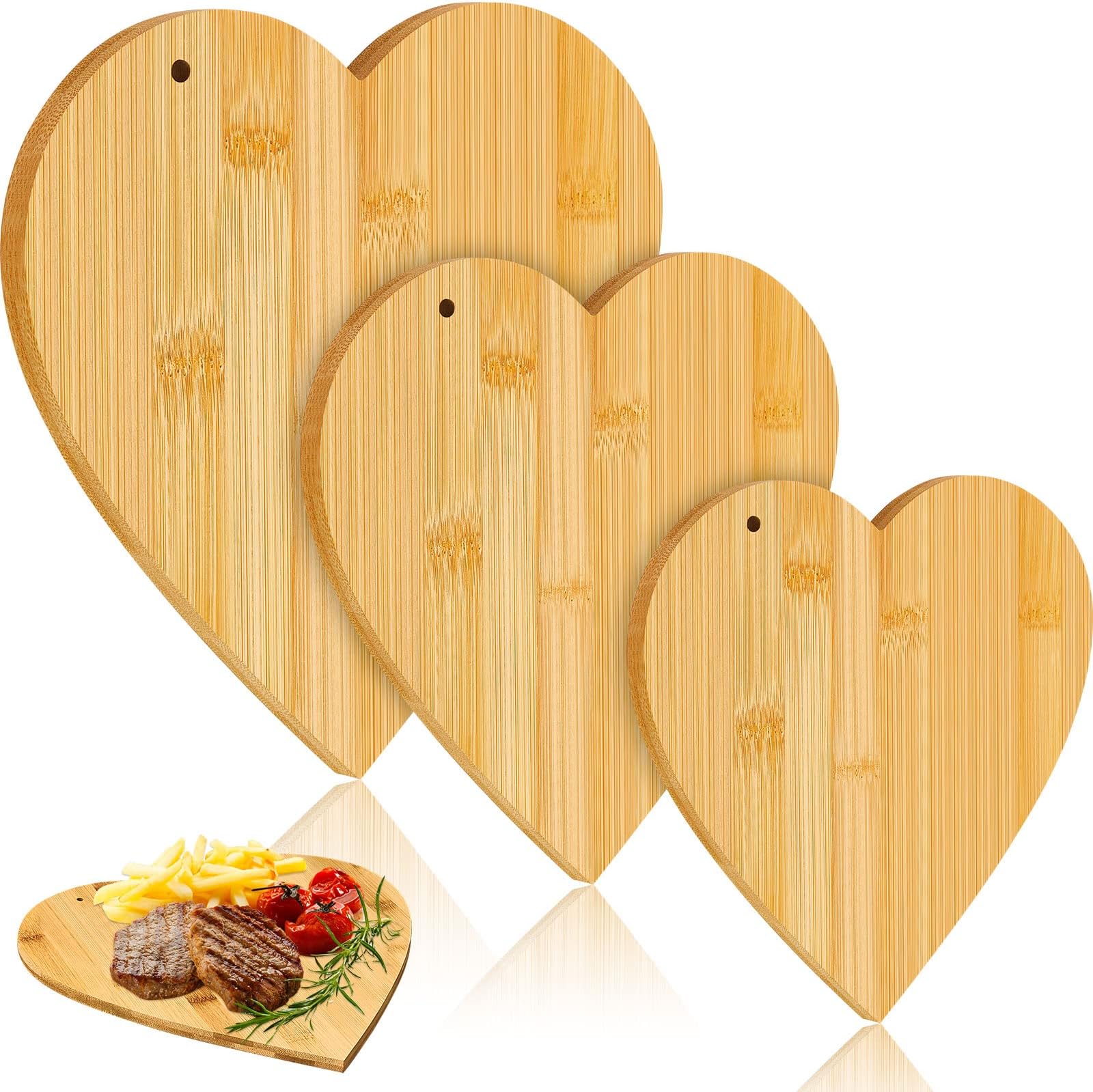 Suclain 3 Pcs Heart Shaped Cutting Board Valentine's Day