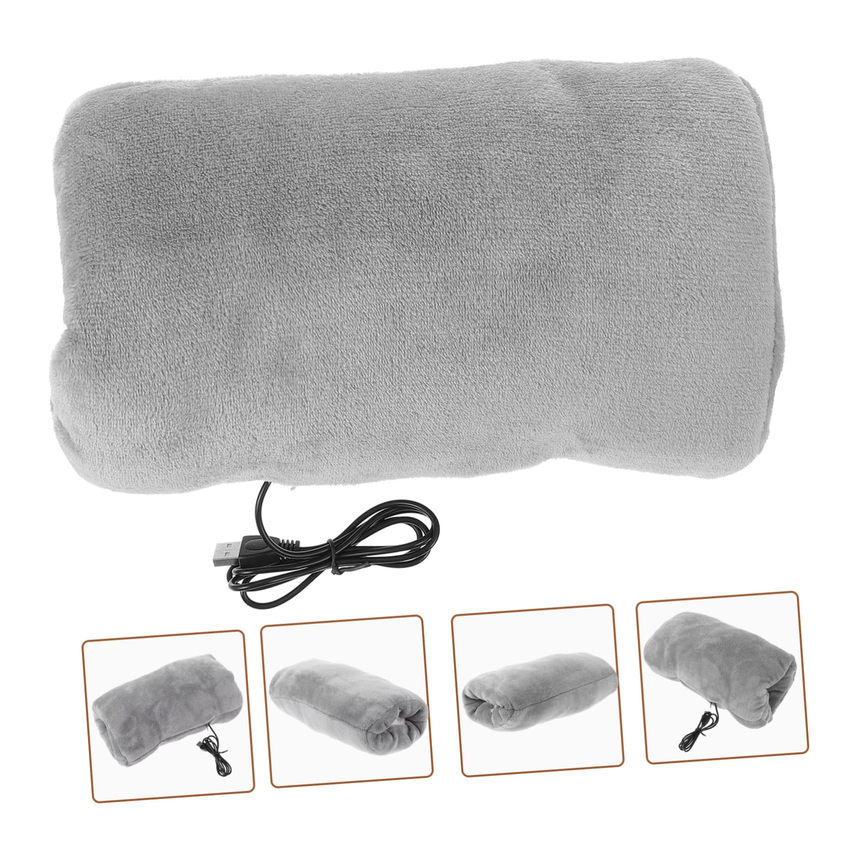 Cuscino Scaldamani Senza Fili Ricaricabile Riscaldatori Silenziatore Di Peluche Peloso Usb Guanti Scaldino Invernale Da Donna Riscaldante Mano Più Caldo Grey Flanella