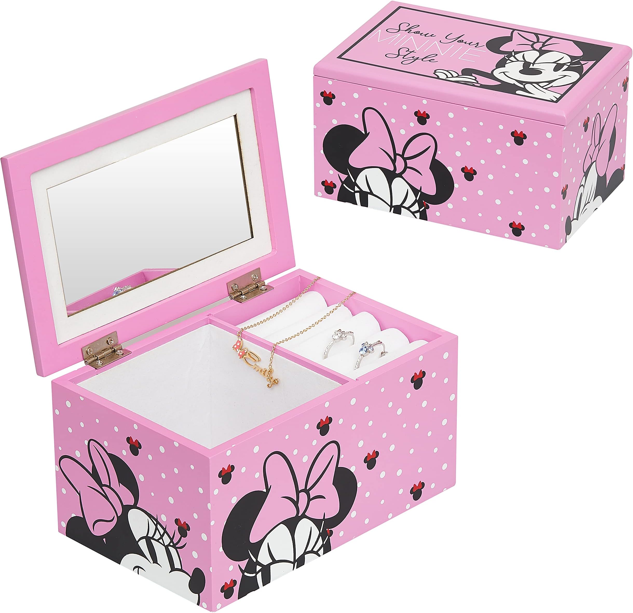 Disney Minnie Mouse Jewelry Box, Show Your Minnie Style Jewelry Organizer