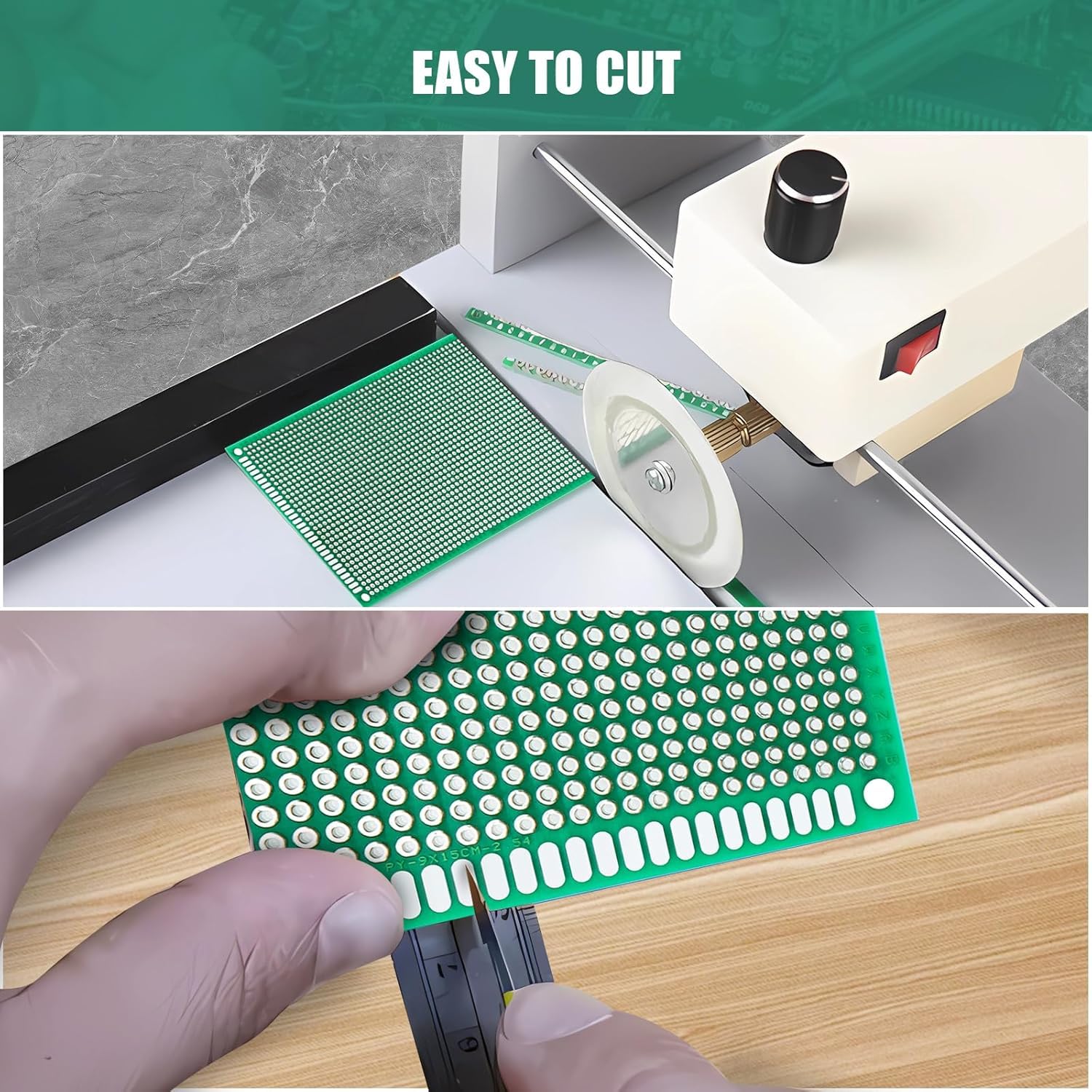 GTIWUNG Kit di Schede PCB, include 15 Pezzi Schede Prototipo a Doppia Faccia Universali Basetta Millefori 5 * 7/7 * 9/8 * 12CM Schede Elettroniche, 14 Pezzi 2/3 Pin Terminale a Vite Morsetti a Vite