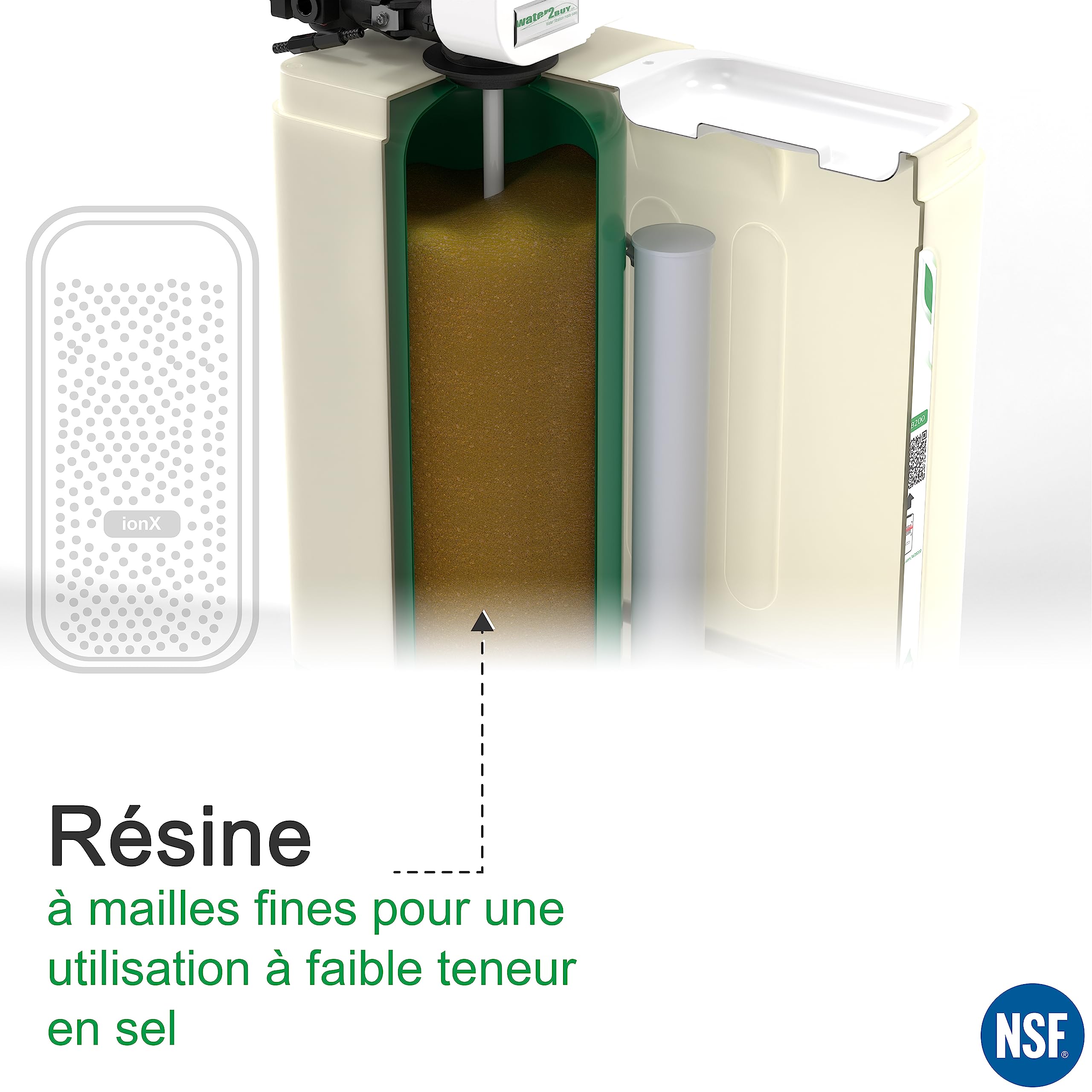 Water2Buy EASY W2B500 adoucisseur d’eau | adoucisseur d’eau anti calcaire | filtre anti calcaire adoucissant eau | Pour maisons et appartements (1 à 8 personnes)