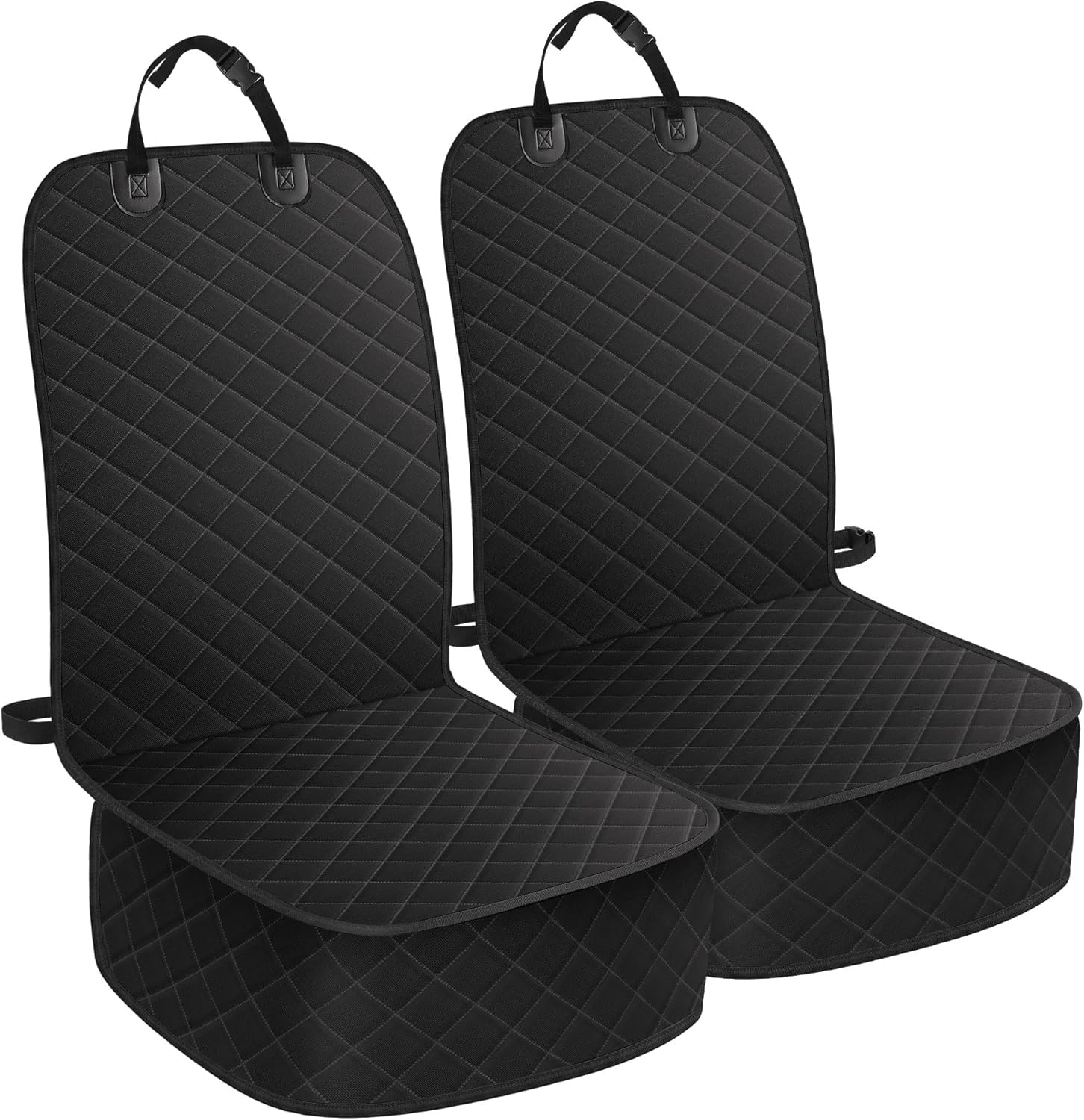 ELONGRIVER Dog Car Seat Covers, Waterproof Front Seat Cover for Dogs, Scratch-Proof, Nonslip Pet Passenger Seat Cover Protector, Universal Fit for Cars Trucks SUVs, Standard Size, 2 Packs Black