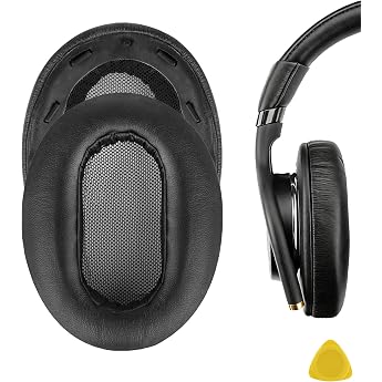 Geekria Earpads Compatible Pads for Sony MDR-1AM2, MDR-1AM2/B Headphone Pad Ear/Ear Cups (Protein Leather/Black Plastic Rings