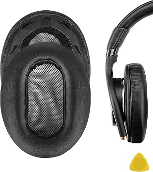 Geekria Earpads Compatible Pads for Sony MDR-1AM2, MDR-1AM2/B Headphone Pad Ear/Ear Cups Protein Leather/Black Plastic Rings