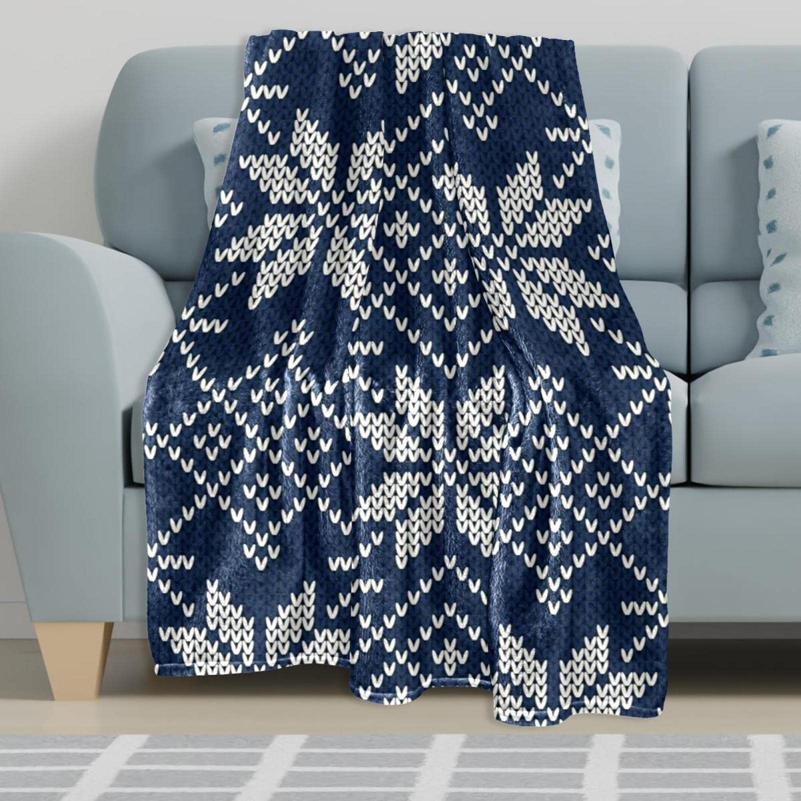 Weihnachtsdecke Aus Mikrofaser-Fleece – Wendbar, Rot Mit Schneeflocken, 127x152 Cm, Ultraweich & Wärmend