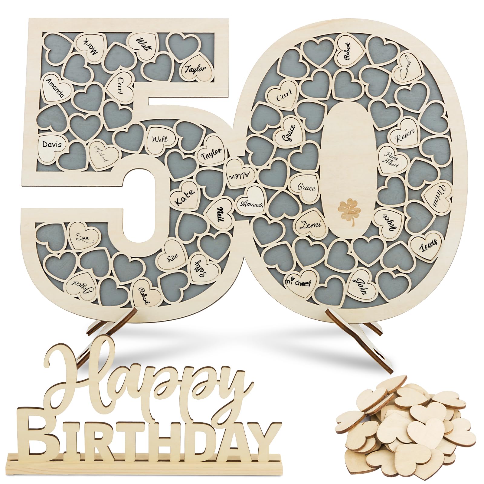 Targa in Legno per Gli Ospiti, Numero 90, con Incisione di Auguri di Compleanno, da Scrivere Come Regalo con Supporto e Porta Candele, per 90 Compleanni, 90 Anni di Anniversario o Matrimonio