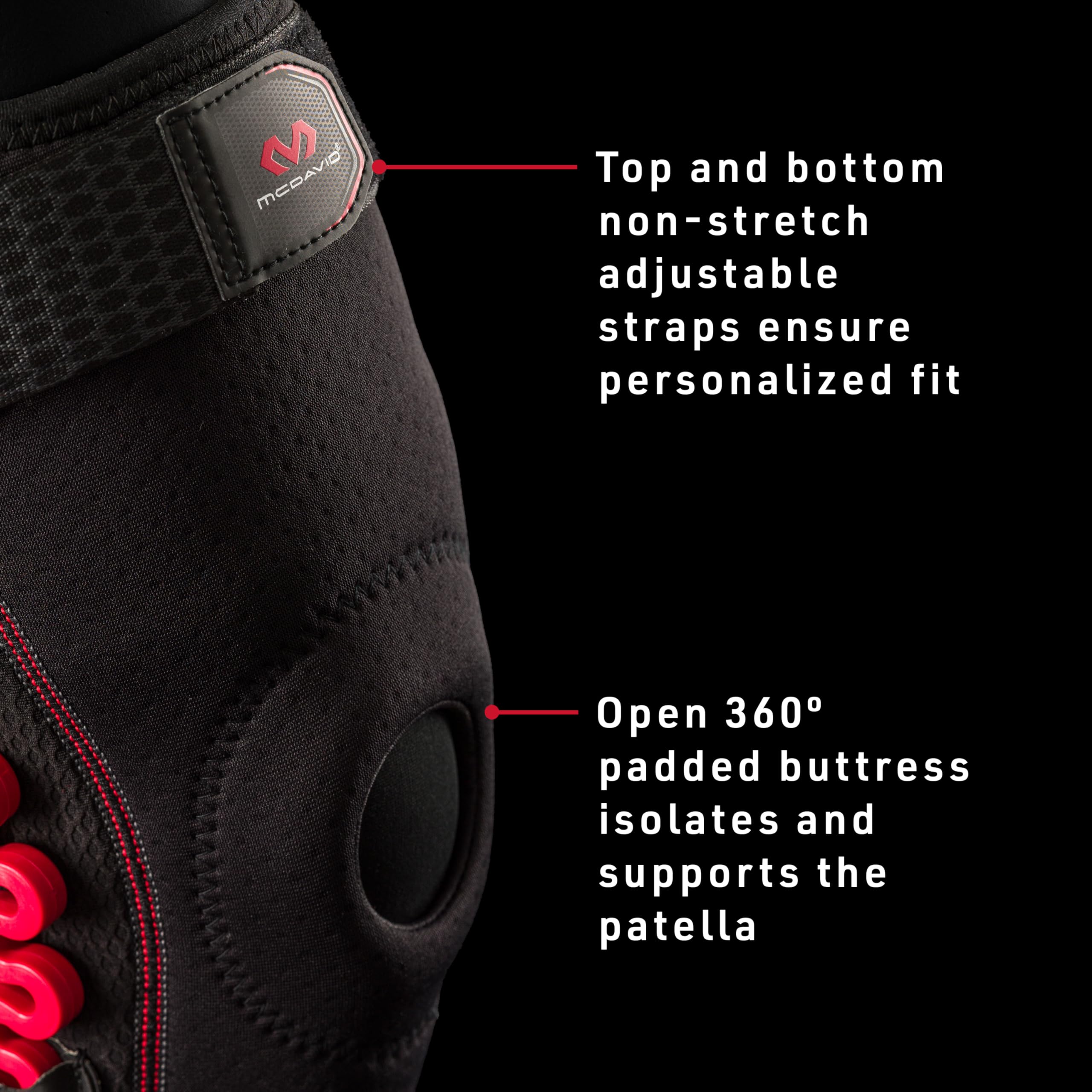 McDavid NRG Max Support Knee Brace, Compression Brace w/Spring Hinges for Injury Recovery, Pain, Fits Right or Left Leg