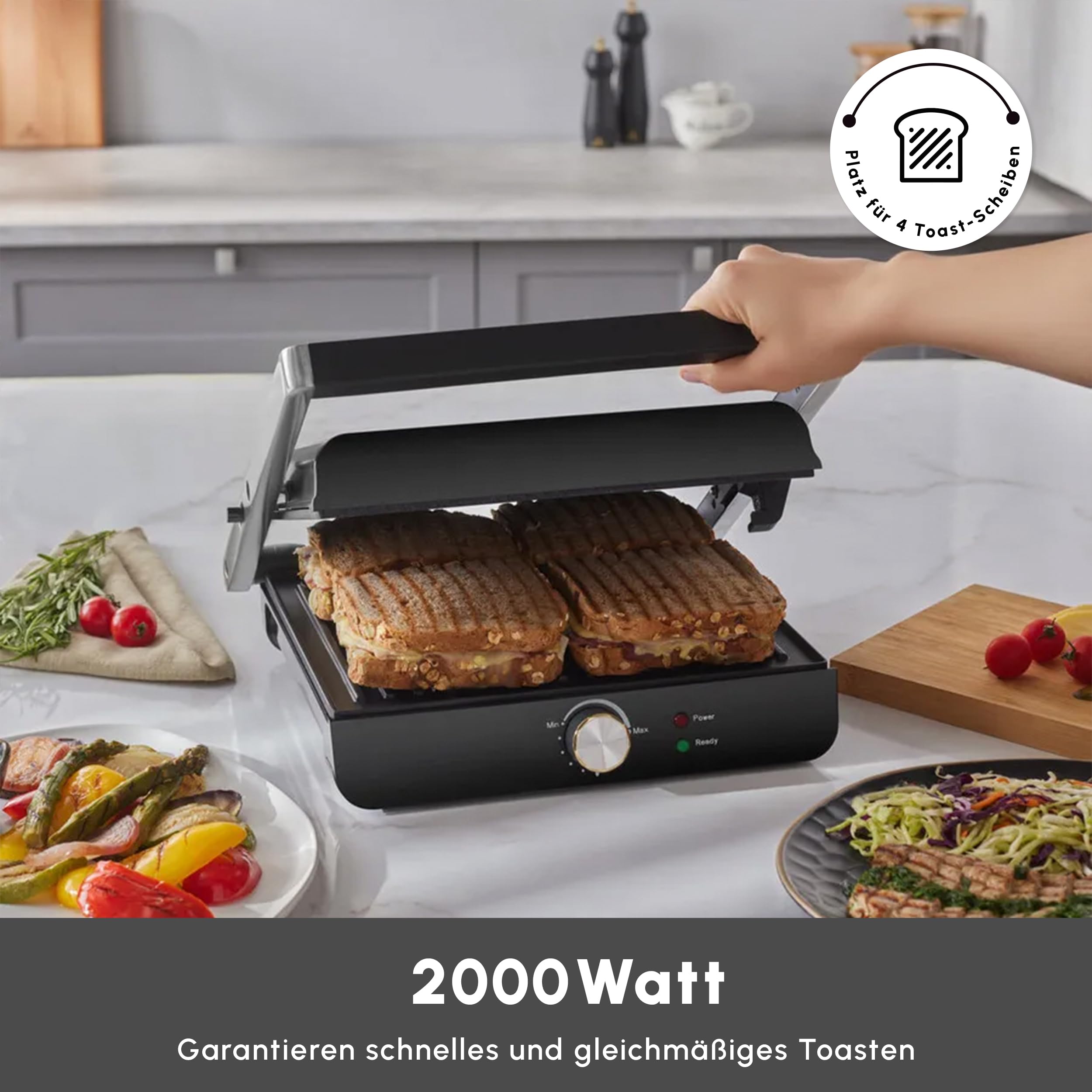 Karaca Gastro Gourmet Döküm Izgara ve Tost Makinesi Inox 6 Dilim Kapasiteli Cook Karaca Gastro Gourmet Döküm Izgara ve Tost Makinesi Inox 6 Dilim Kapasiteli Cook