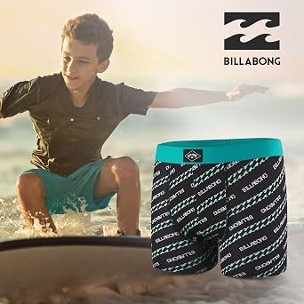 Billabong Boys Underwear, 4 Pack Durable Stretch Breathable Boxer Briefs