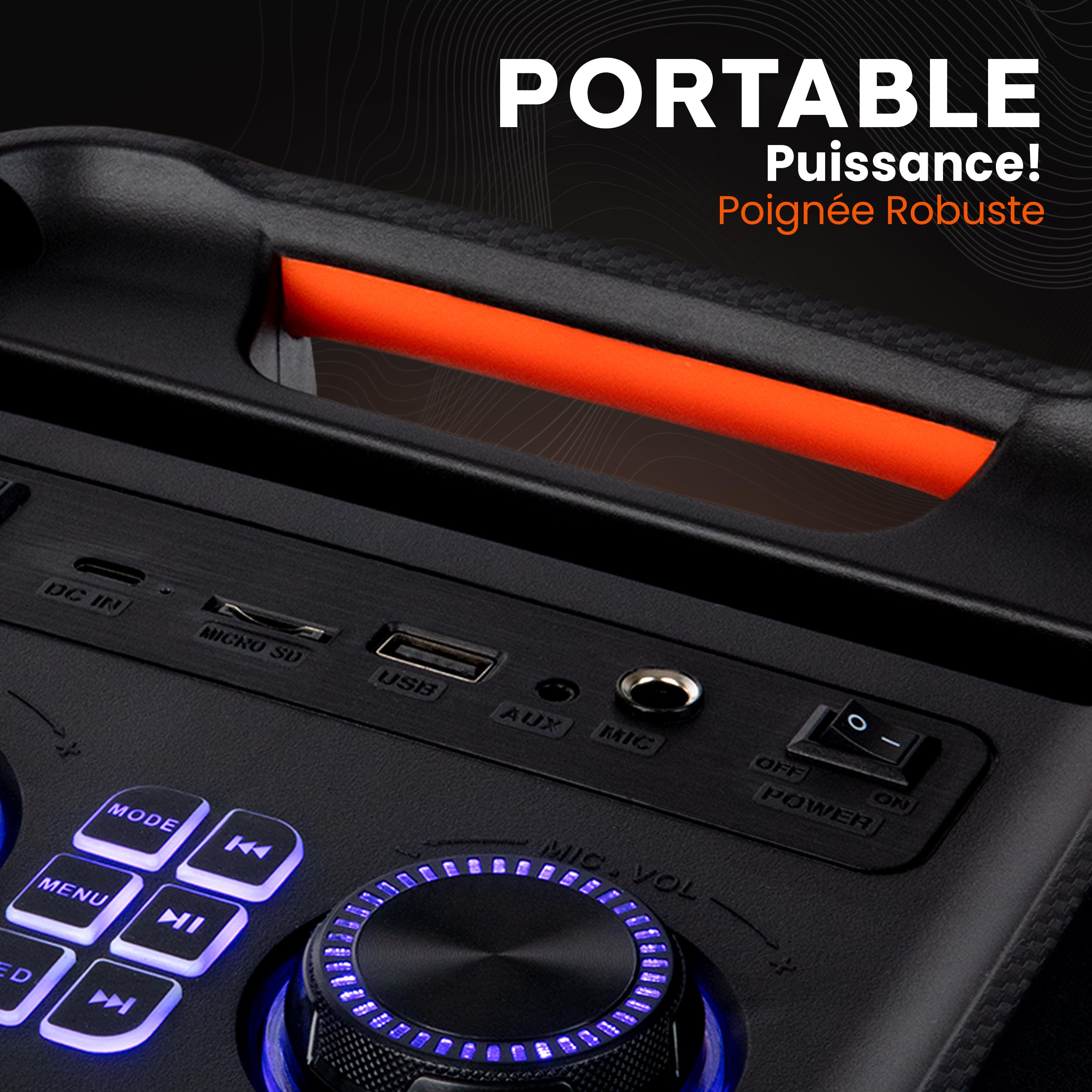 Pyle Enceinte Bluetooth Portable 40 cm – Haut-Parleur Puissant avec LED RGB Woofer Grand Format TWS Batterie Rechargeable Télécommande Câble Type-C Intérieur Extérieur