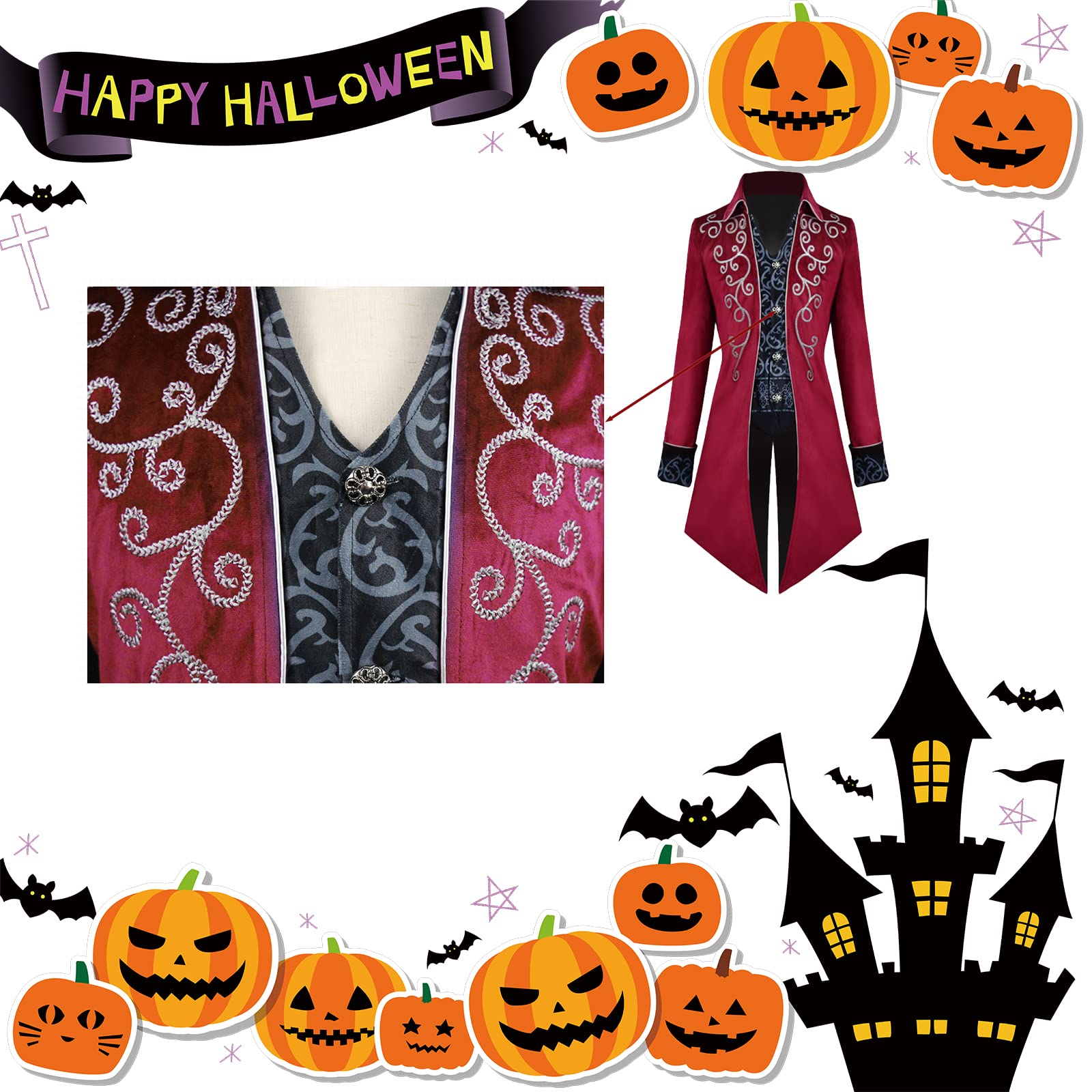 Disfraz Steampunk para hombre, disfraces de Halloween para hombre, abrigo vintage steampunk