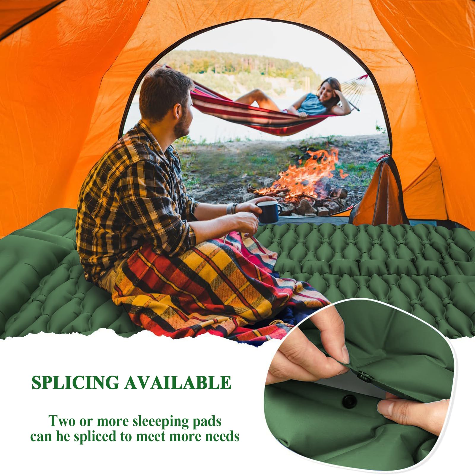 Materassino Autogonfiabile Da Campeggio 200x70 Cm, Spessore 10-12 Cm, Pompa A Pedale Integrata, Ultraleggero 780g