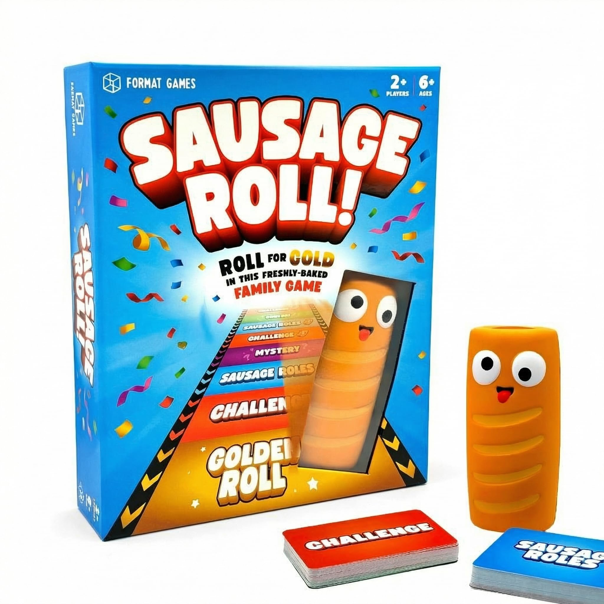 Sausage Roll Board Game | The Ultimate Challenge Game For Kids Teens and Adults | Individual or Team Competition & Silly Challenges | Easy Setup & Quick Play