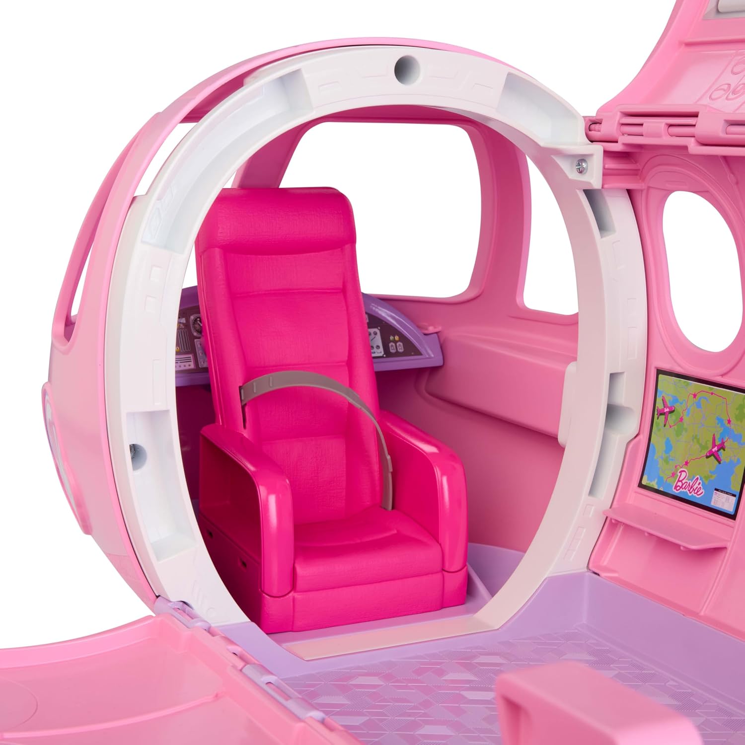 Barbie Dream Land Dream Plane Playset and Accessories | Real Working Microphone with 5 Sounds Included, 3 Areas of Play, and 14 Accessories