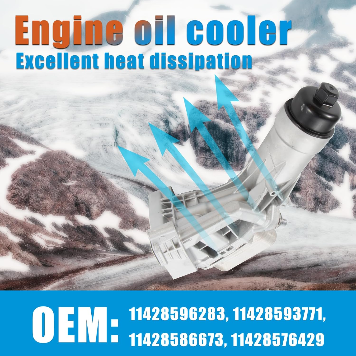 Engine Oil Cooler Filter Housing Silver Compatile with BMW 230i 430i 530i 330i 740e xDrive X3 sDrive30i X4 xDrive30i 530e xDrive 330e 430i X4 11428596283