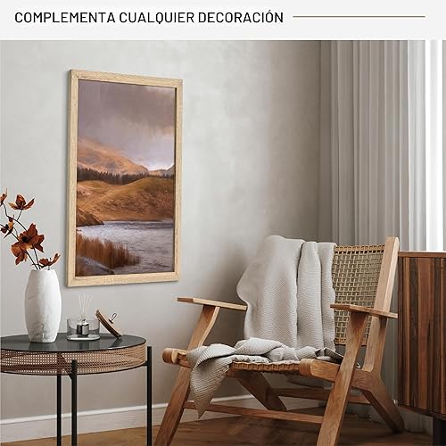 Miniatura 3 de MCS Studio Gallery Marco para póster de 18 x 24 pulgadas, imitación de veta de madera natural, colgar en horizontal o vertical, grande, para fotos o