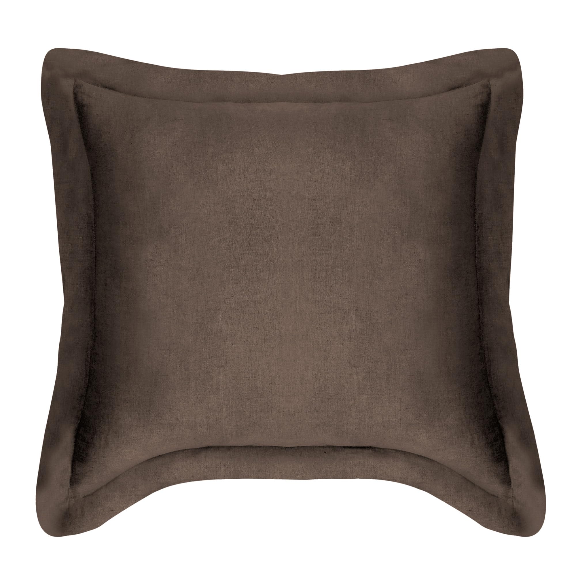 Levtex Home - 100% French Flax Linen - Euro Sham - French Flax Washed Linen - Cocoa - Sham Size (26 x 26in.)